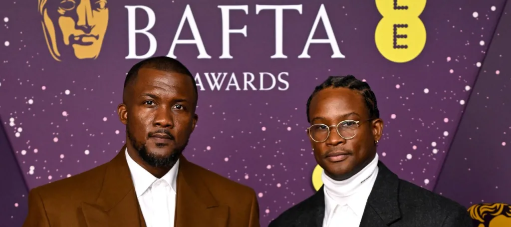 Wale Davies and Akinola Davies Jr. at the British Academy Film Awards (BAFTA) where their film, "My Father's Shadow" won the Outstanding Debut by a British Writer, Director or Producer