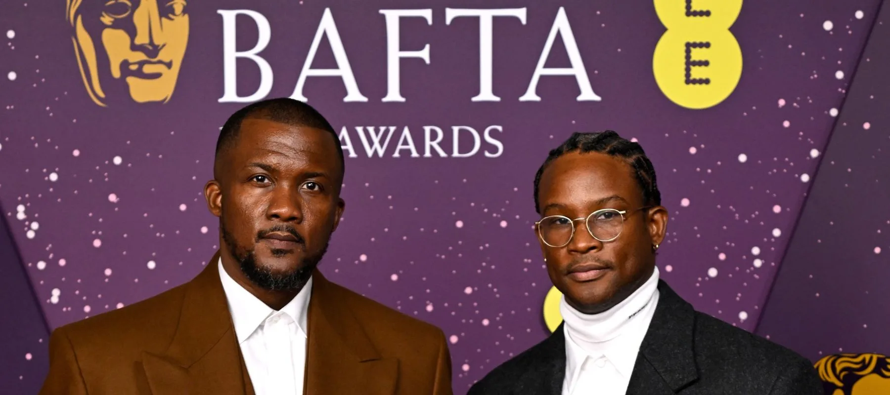 Wale Davies and Akinola Davies Jr. at the British Academy Film Awards (BAFTA) where their film, "My Father's Shadow" won the Outstanding Debut by a British Writer, Director or Producer