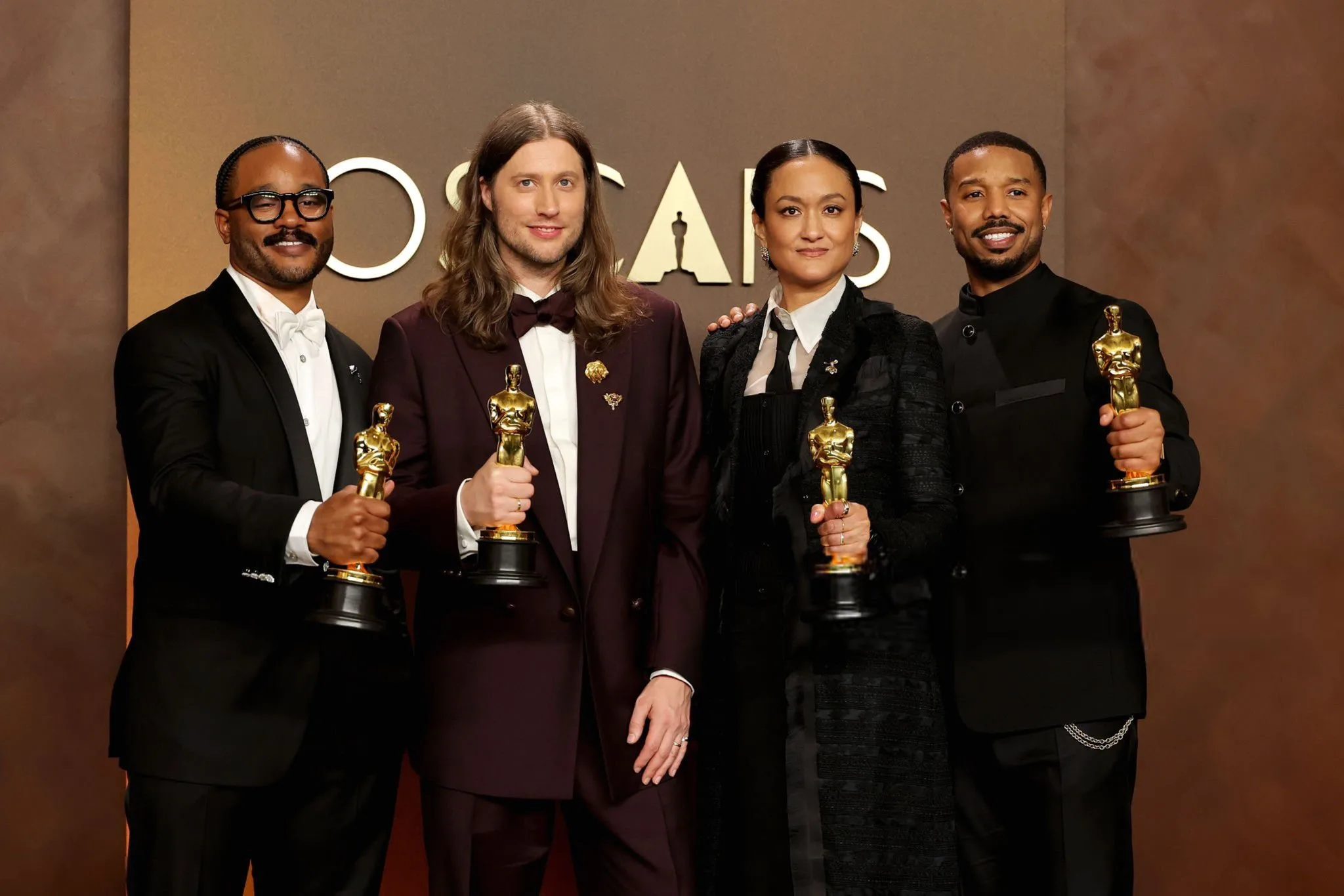 Ryan Coogler, Michael B. Jordan, Ludwig Göransson, and Autumn Durald Arkapaw at the 98th Oscars Awards