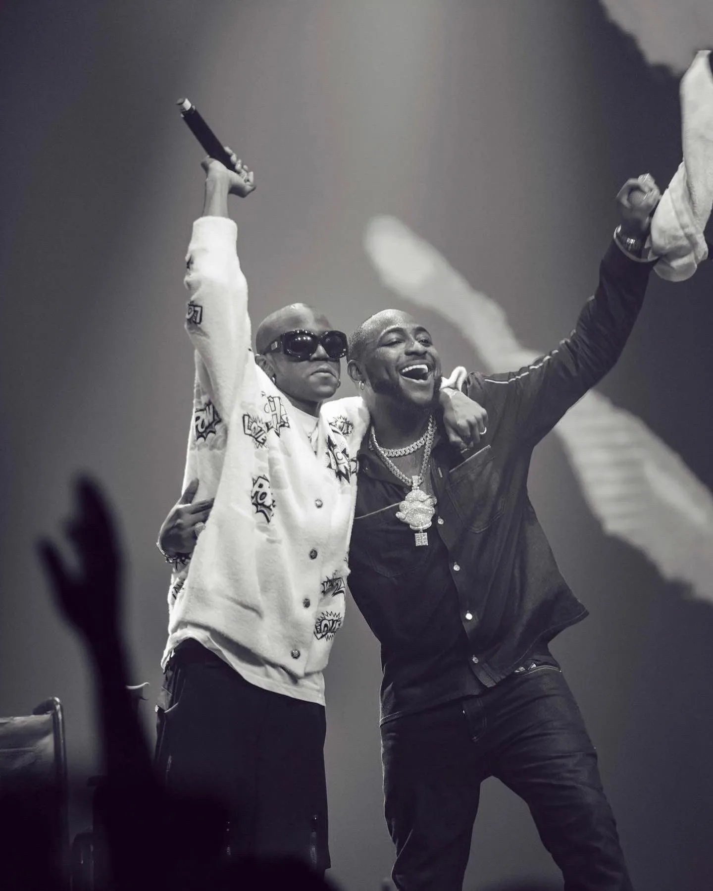 Victony and Davido at the A Decade Davido Concert 
